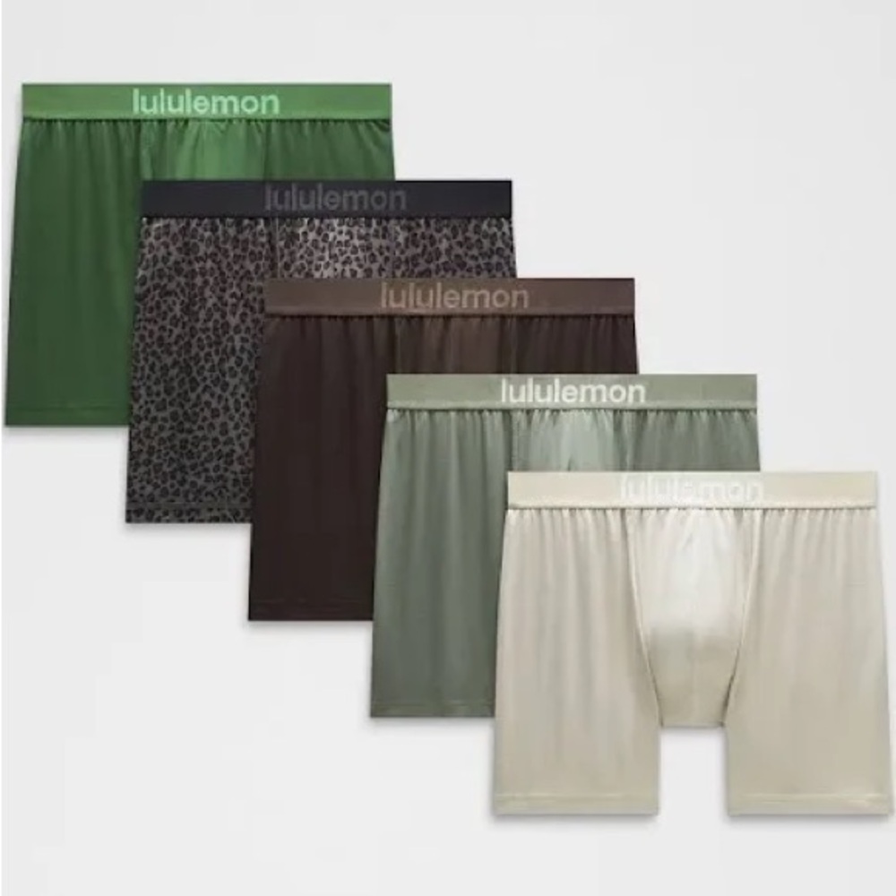 lululemon Always In Motion 5-Pack Boxer Briefs - Mixed Greens and Neutrals